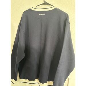 Microsoft Asia Community Sweatshirt Mens Large Navy Blue White Striped Trim Logo